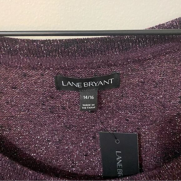Lane Bryant Purple Shimmer Asymmetric Hem Top - Picture 7 of 10